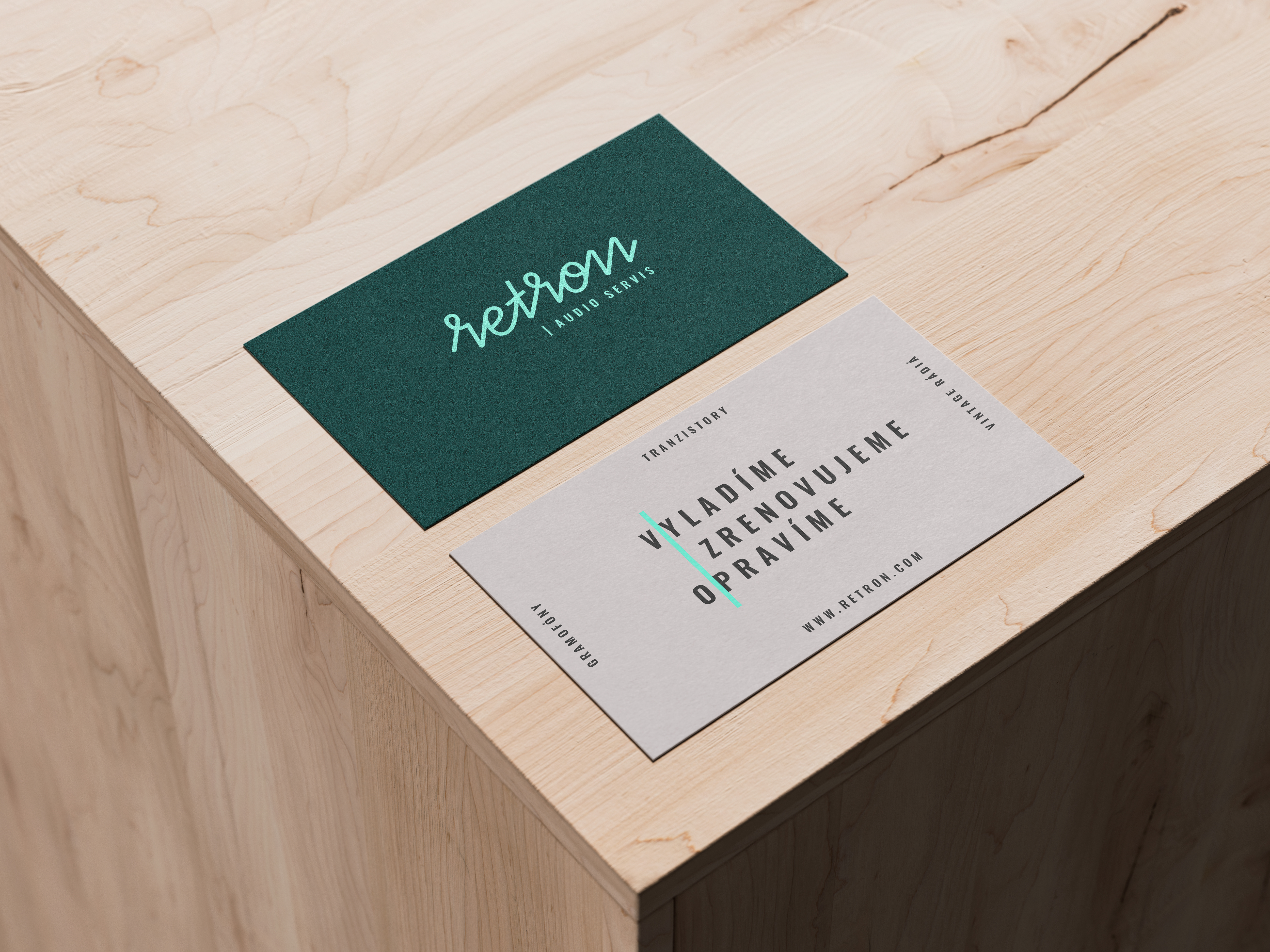 Business Cards on Wooden Box Mockup by Anthony Boyd Graphics